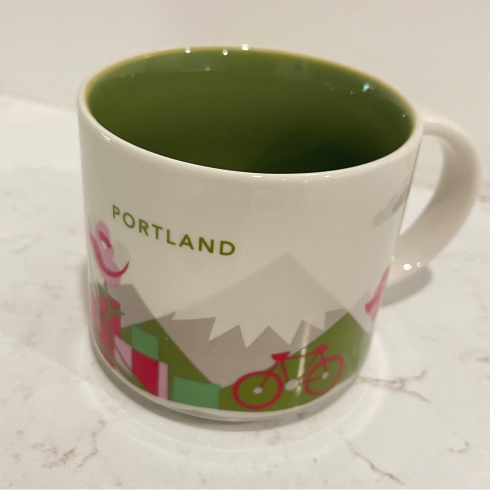 Starbucks Portland Mug with Green Interior You Are Here Series 2013 Discontinued